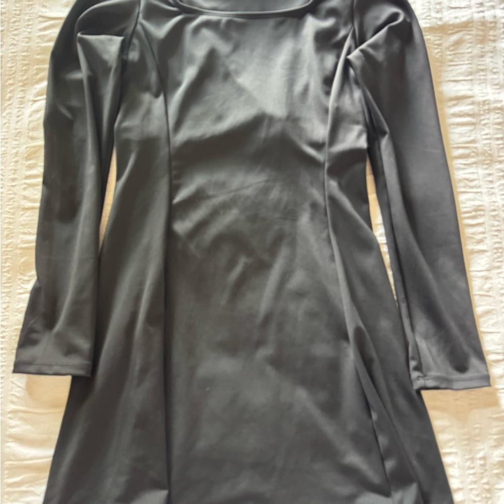 Black Athletic Long Sleeve Dress